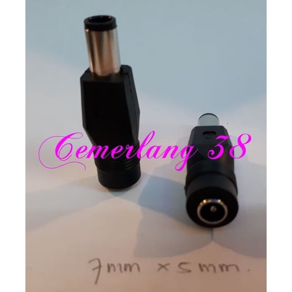 7.0 mm * 5.0 mm pin Sambungan Female to Male Over Connector Jack DC