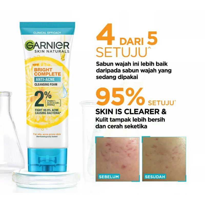 GARNIER Bright Complete 3 In 1 Anti Acne Face Wash 100 ml