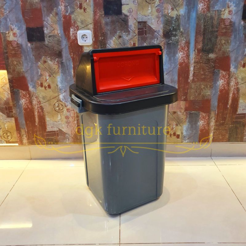 Tong Tempat Sampah Dorong Dustbin Bertutup Tutup Plastik 60 Liter 60L 60 L 60 Litre PROMO