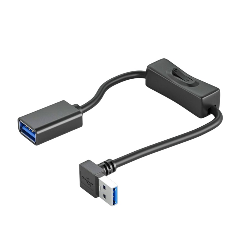 Zzz Male to Female Data Line Upper-bended USB3.0 Extender Cable Dengan Tombol Switch