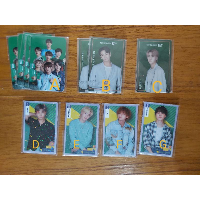 BTS hijau photocard PC jungkook V jin suga Jimin RM