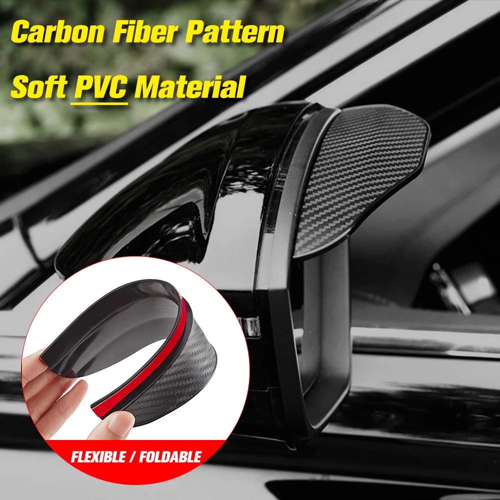 2 Pcs Kartun Stiker Spion Mobil Kartun Hujan Alis Weatherstrip Cermin Otomatis Rain Shield Shadow Cover Pelindung Penjaga