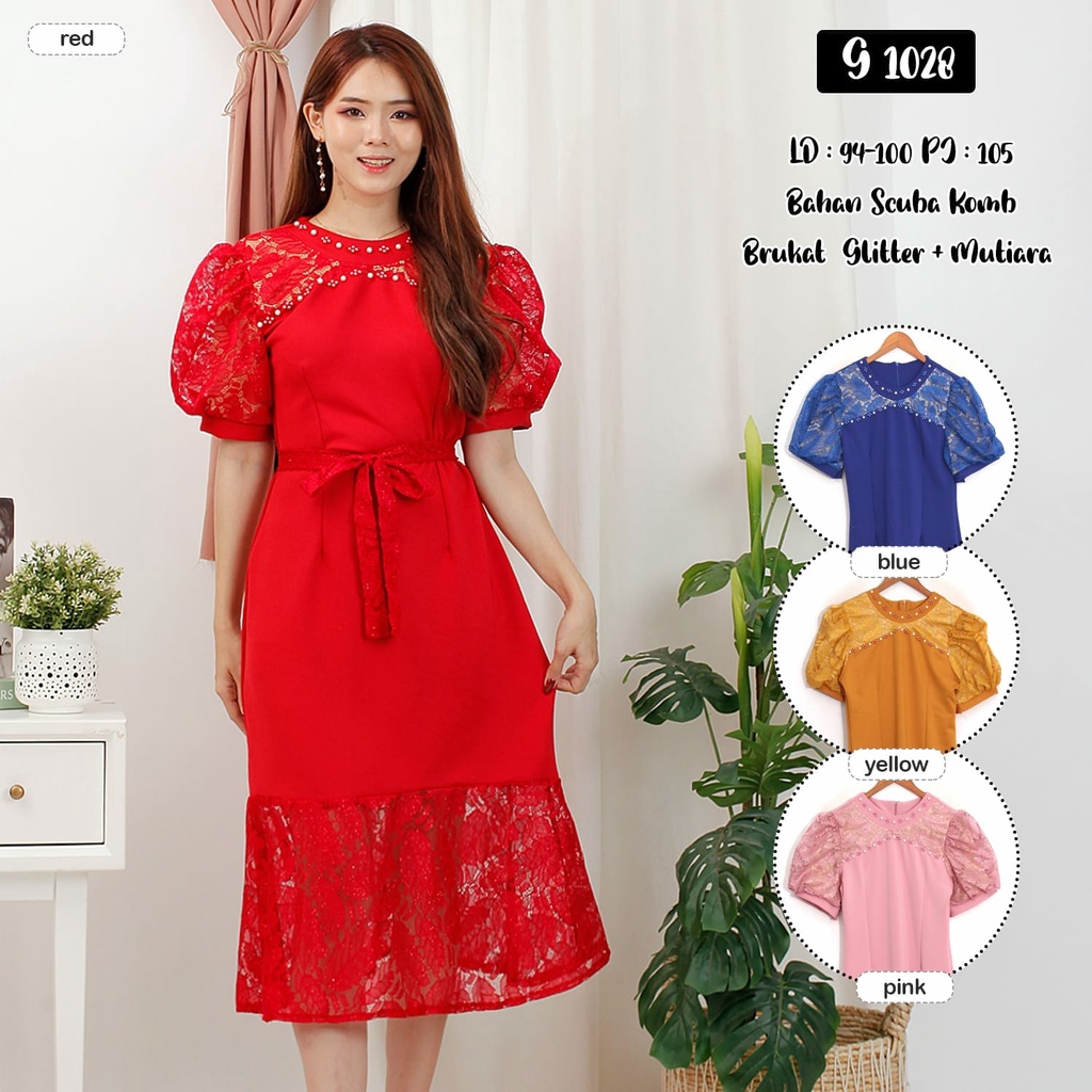 (Premium) Dress Imlek / Baju Imlek / Gaun Imlek Wanita / Baju Wanita / Terusan / Gaun Wanita / Bruka