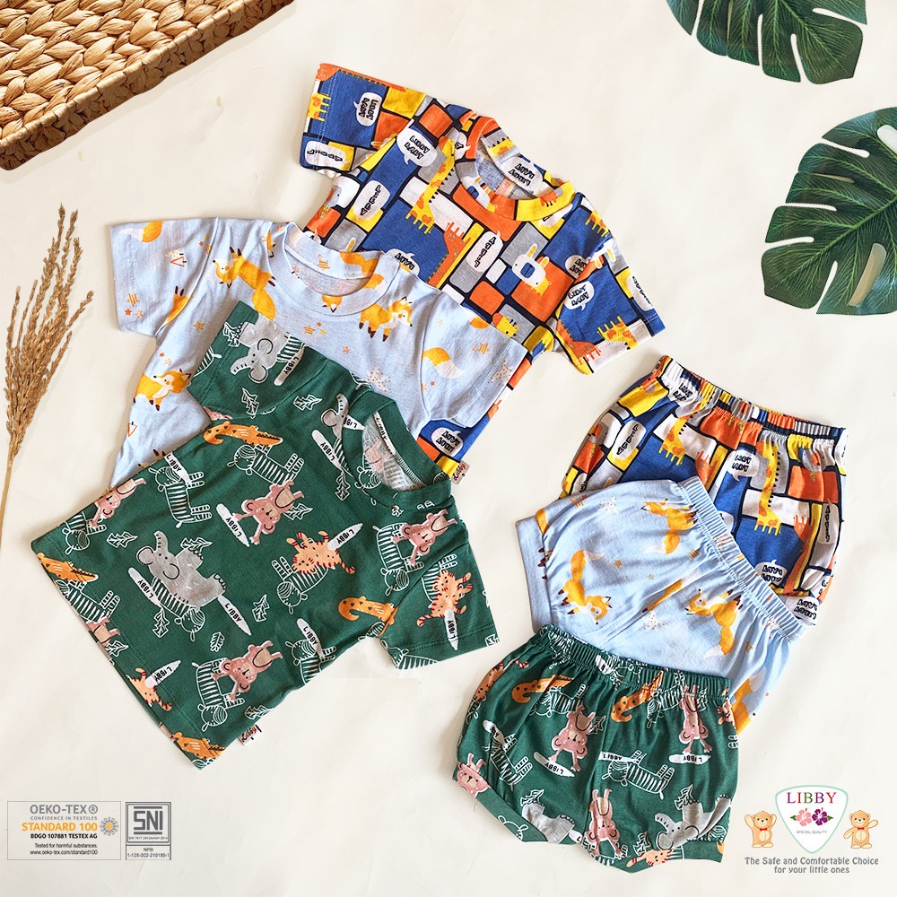 Libby Happy Farm | Setelan Pendek Cotton Motif | Boy