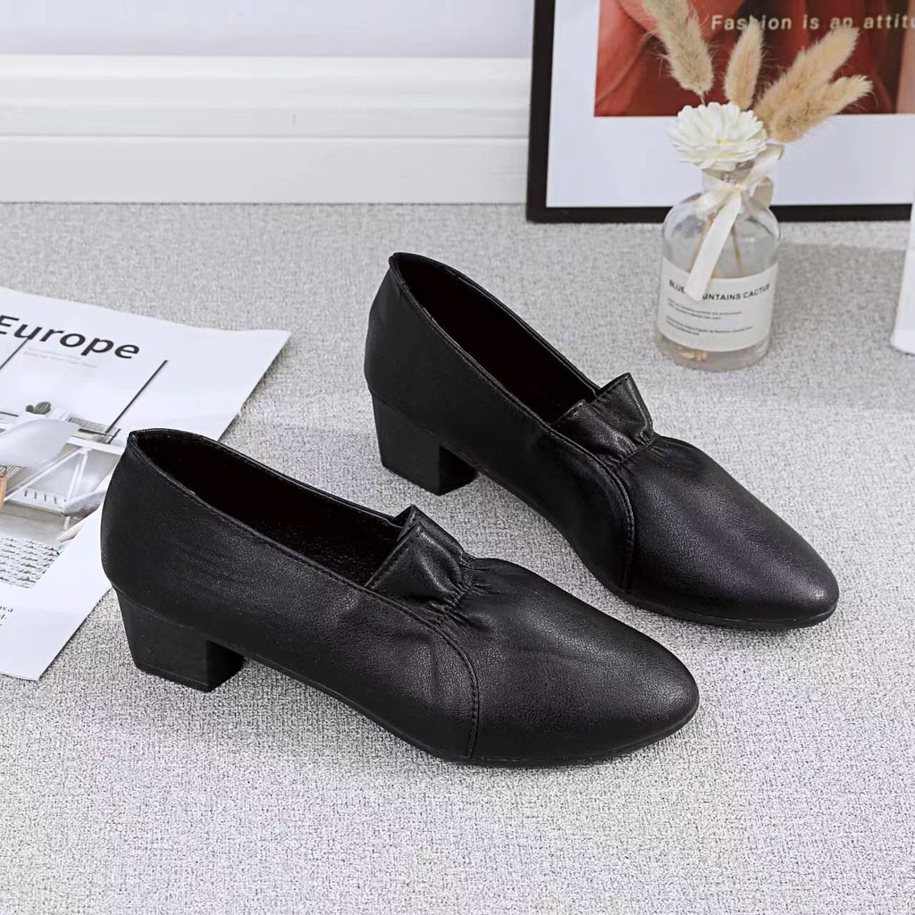 Permata Sepatu Heel Kerja Wanita QP3318 Sepatu Pentopel Import  Premium Quality