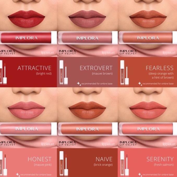 [G-O9O-✓] [ IMPLORA ] Lip Velvet Cream Matte Nude Lipstick Original BPOM_paling laris