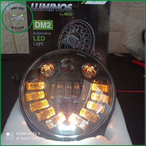 lampu LED depan DAYMAKER DM 2 LUMINOS RX KING SCORPIO VERZA MEGA PRO XSR VIXION 7 inci (pro acc motor)