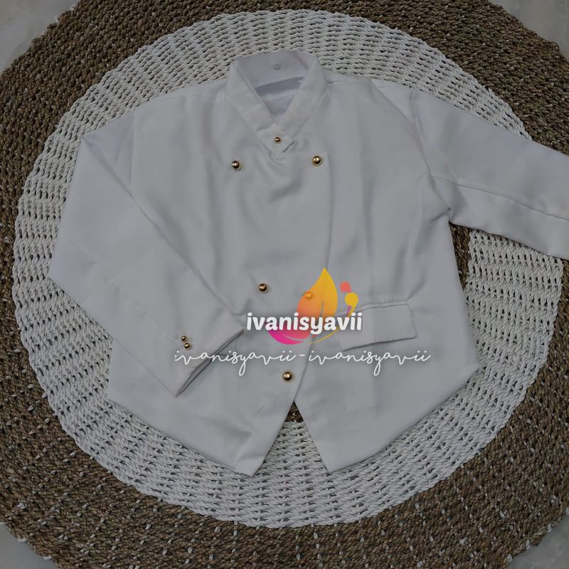 [Full Set] Baju Adat Jawa Cowok / Baju Manggolo / Baju Pagar Bagus | Nuansa Solo Putih