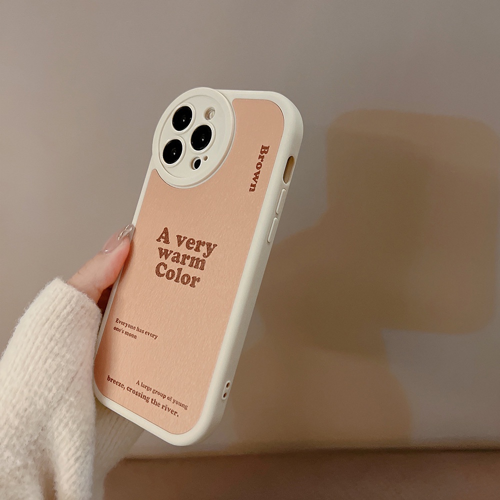 IPHONE Ins Retro Simple Cocok Untuk Iphone14 14pro 14Plus 14prm Iphone13 13pro 13prm Iphone11 7Plus 8Plus Xr XS 12 Pro Max Empat Sudut Casing Ponsel Tahan Guncangan