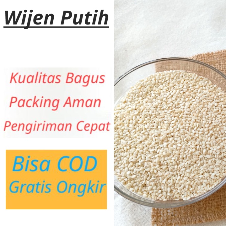 

Wijen Putih 100gr Kualitas Bagus /WIJEN 100 gr/ Wijen Murah / Wijen Asli / Biji Wijen