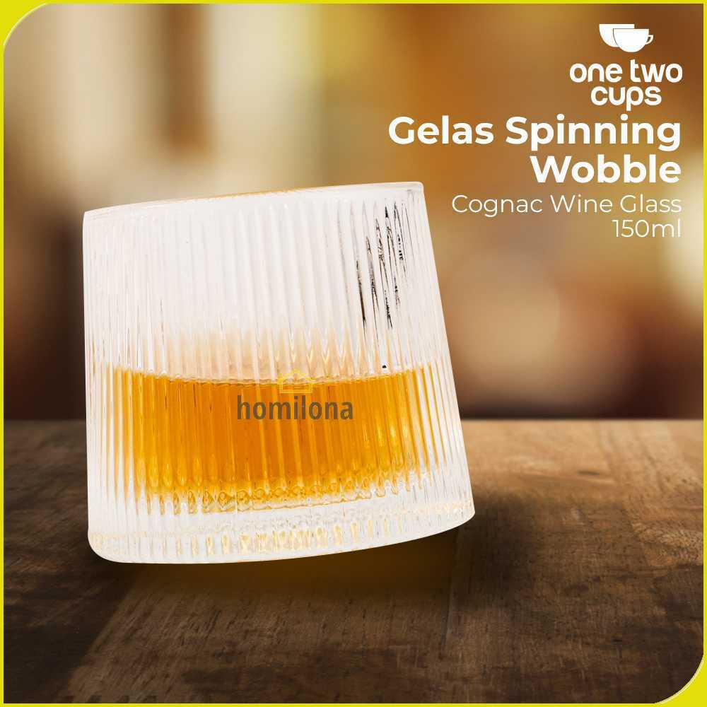 One Two Cups Gelas Spinning Wobble Cognac Wine Glass 150ml - YJ101