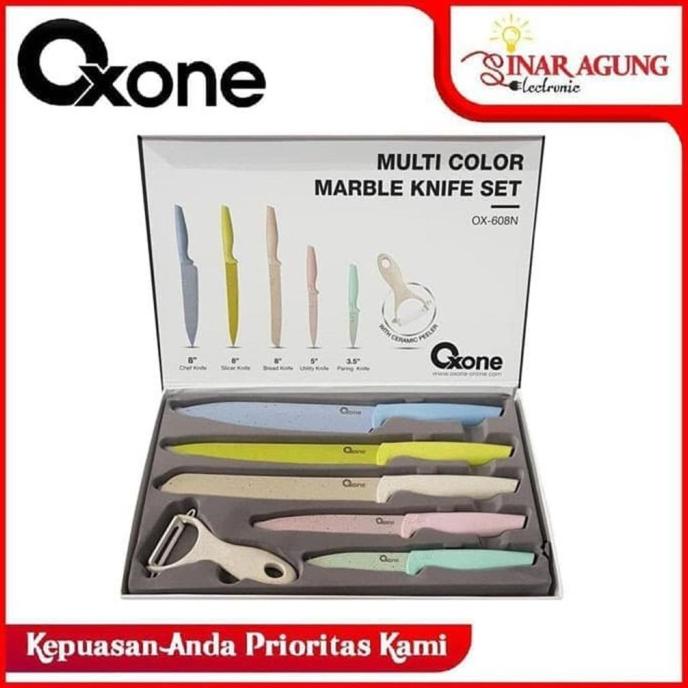 PISAU SET / KNIFE SET OXONE MULTI COLOR MARBLE OX 608N / OX-608N