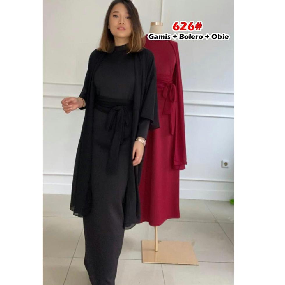 [SAB.10De22d] 626#gamis+bolero+obie/dress muslim/dress bolero/fashion muslim wanita