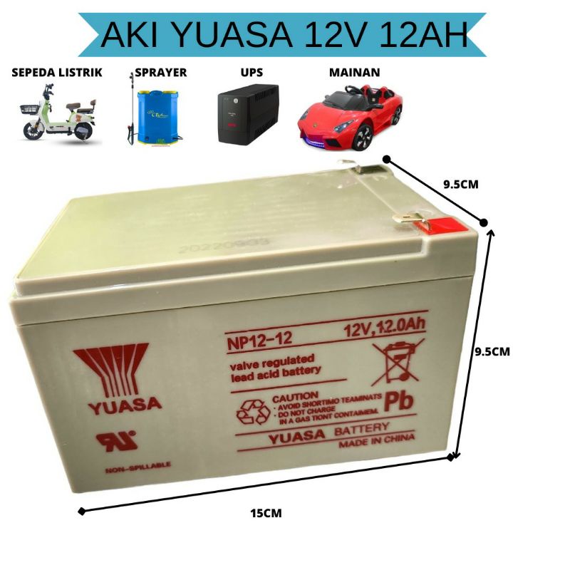 Jual AKI KERING 12AH YUASA ORIGINAL/ AKI KERING YUASA UPS/ BATERAI