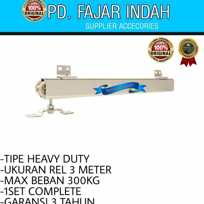 Rel Pintu Sliding Heavy Duty Rel Pintu Geser 3Meter 300Kg Rel Gantung