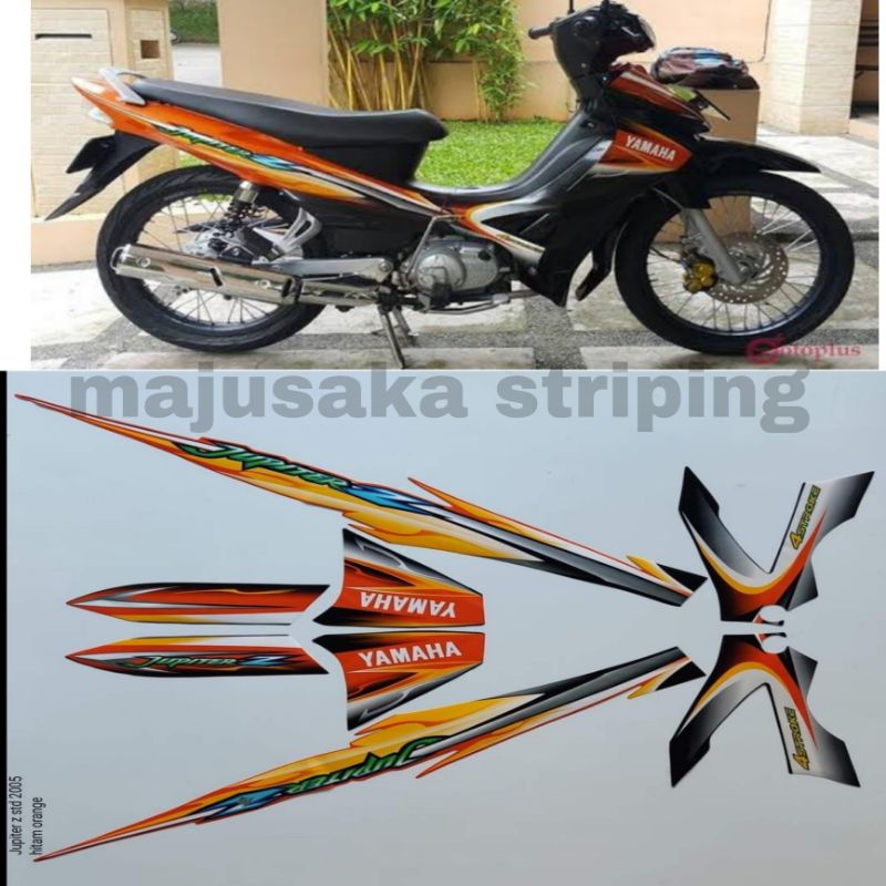 striping Jupiter z 2005 oren hitam / stiker Jupiter z 2005 orange hitam / sticker lis les polet Jupi