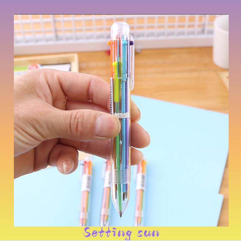 Bolpen 6-in-1 0.5MM Multi Warna Untuk Stationery Anak Sekolah Kantor bolpen TN