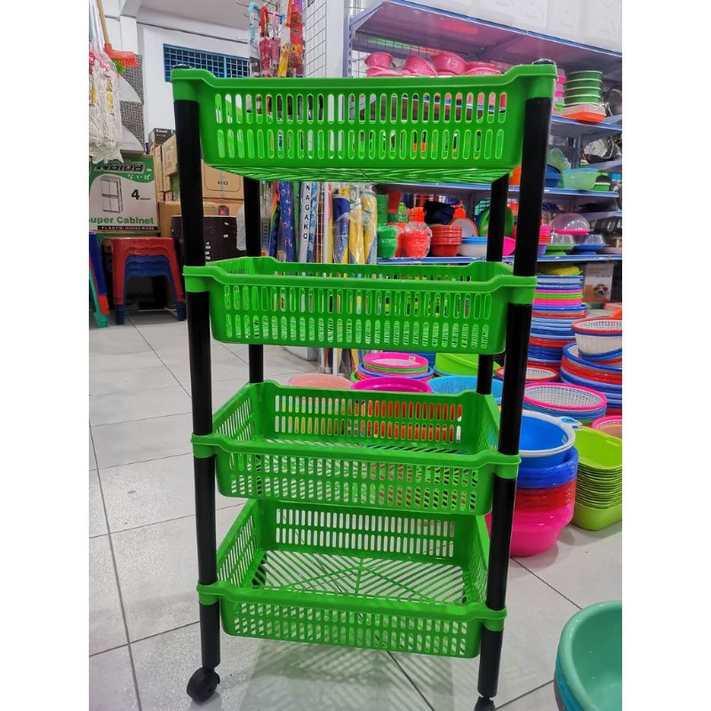 Rak Salon / Rak multiguna 4 roda Susun 4 GM