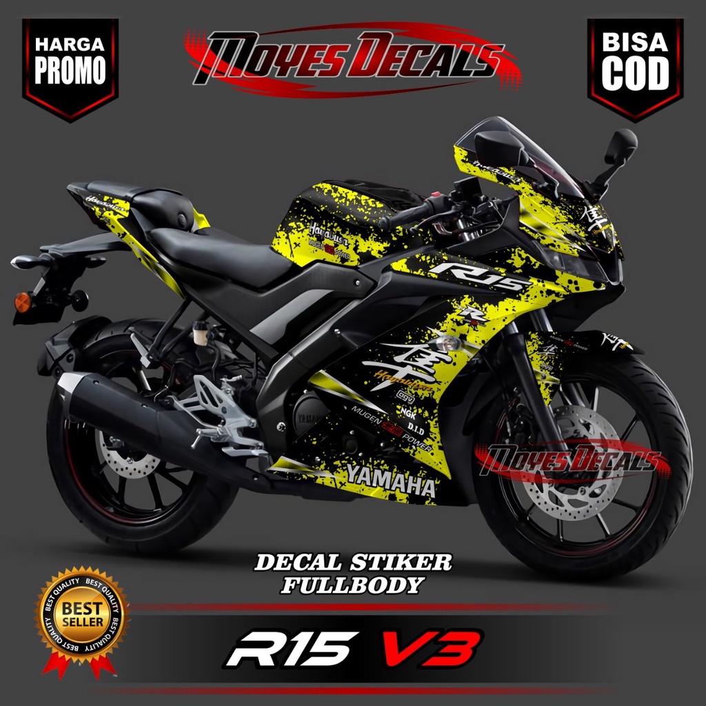 Terpopuler - Decal R15 V3 Full Body Stiker Motor R15 V3 Full Body Dekal R15 V3 Aspira Variasi Stiker