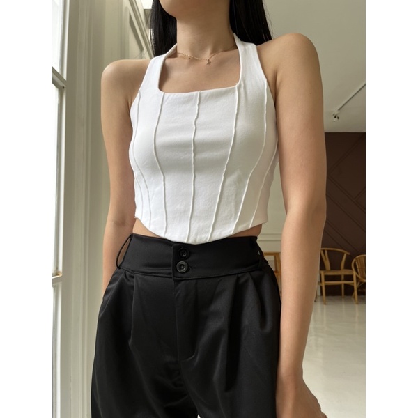 Bianca Top - Tank Top Wanita Halter Neck
