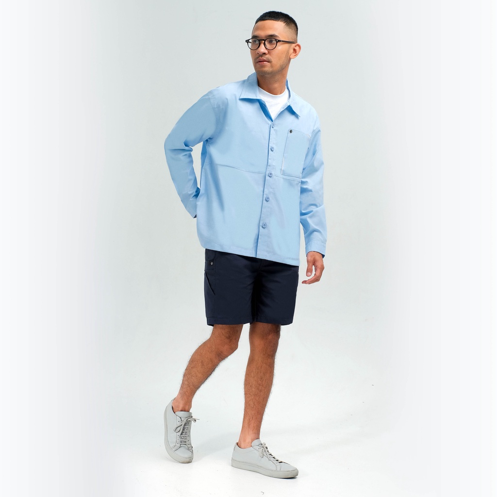 ORCA - Ox Panelled Shirt, Dusty Blue