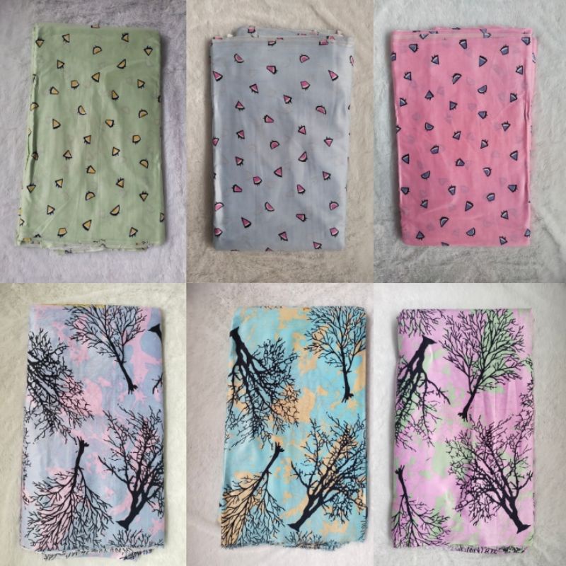 Kain Rayon Santung Motif Abstrak Kuas (harga per 0.5m)