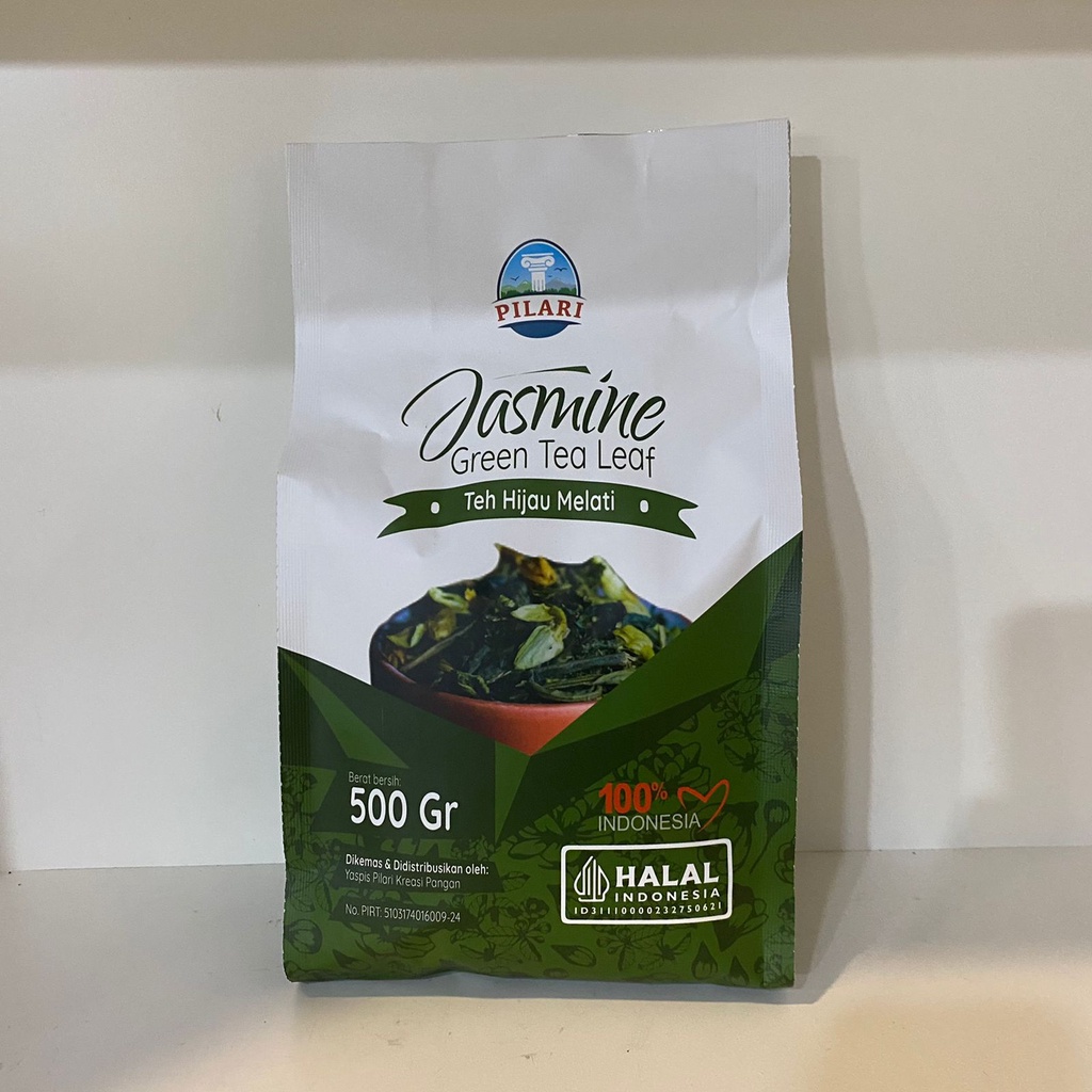 JASMINE GREEN TEA LEAF PILARI @500 GR - DAUN TEH BUNGA MELATI PREMIUM 500GR