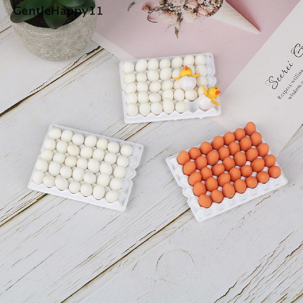 GentleHappy 1Set Dollhouse Miniature Eggs Tray Kitchen Food Model Decor DIY Accessories id