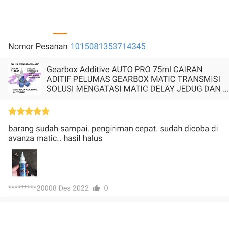 TRANSMISI MATIC GC GEARBOX ADDITIVE AUTOPRO 75 ML ANTI JEDUG ANTI NGELOS ANTI DELAY LEBIH BERTENAGA