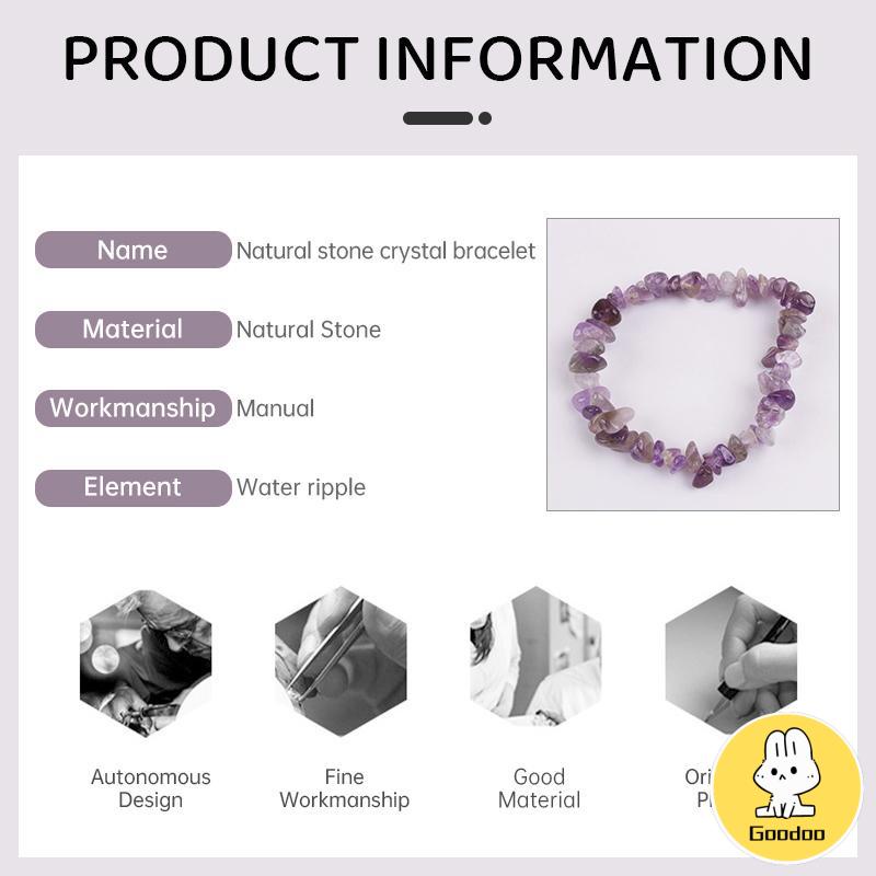 Gelang Kristal Batu Alam aksesoris fashion Korea Untuk Wanita -Doo