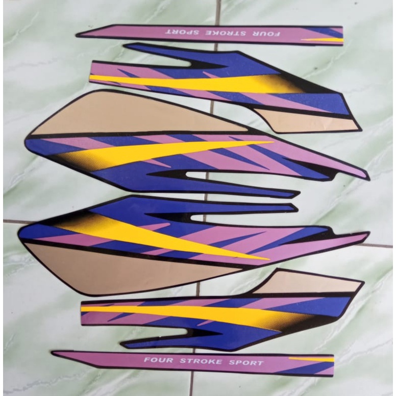 stiker striping honda gl max 97 hitam ungu biru