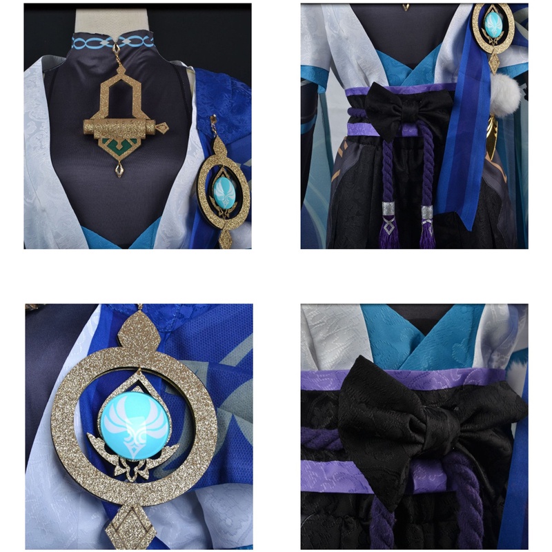 【Wetrose】Ready stock! Genshin Impact Wanderer Costume Kunikuzushi Balladeer Scaramouche The Fatui Harbingers Cos Cosplay Baju Set