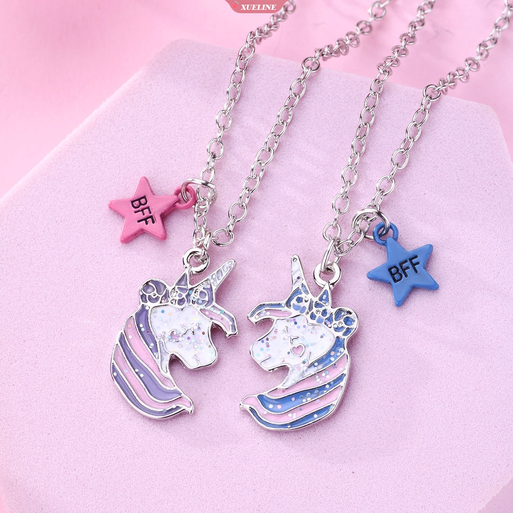 1 Pcs Perhiasan Anak Terlaris PVC unicorn Bayi Pelangi Kalung Kartun Liontin Kalung [ZXL]