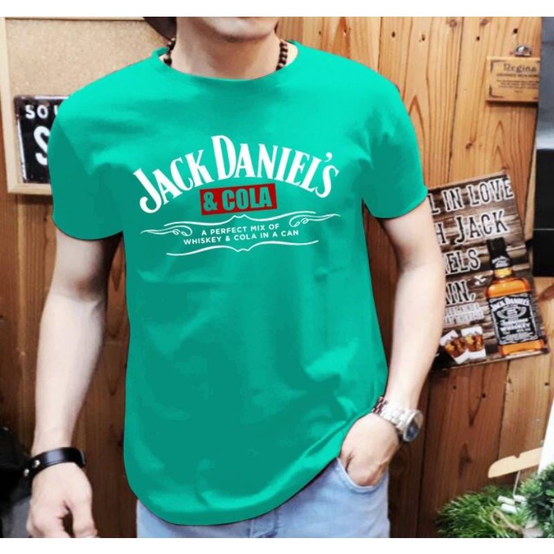 Kaos Distro Pria Jack and cola T shirt Cowok Kaos Oblong Baju Pria Dewasa Lengan Pendek