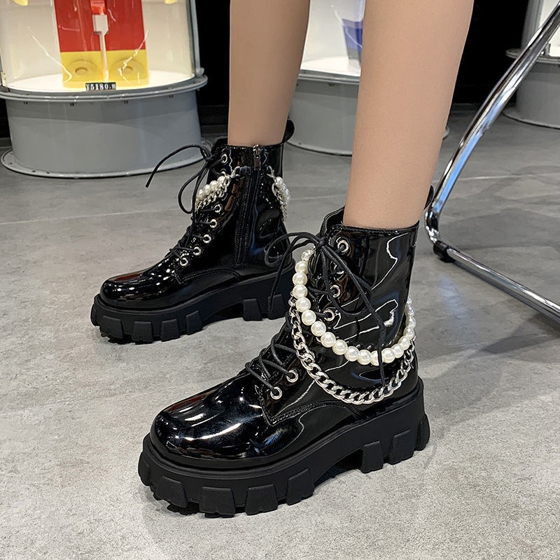 RYS - Dolly Pearls Sepatu Hak Boots Wanita Fashion Casual / Jalan Jalan - Ori Import