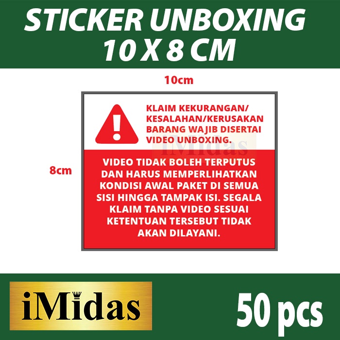 

STICKER CHROMO UNBOXING 10X8CM 1 PAK ISI 50