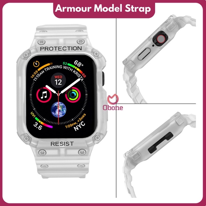 Armour Model Strap untuk A watch series 1 2 3 4 5 6 7 8 T500 T55 HW Series IWO Series T55 plus T500 Plus Pro HW I8