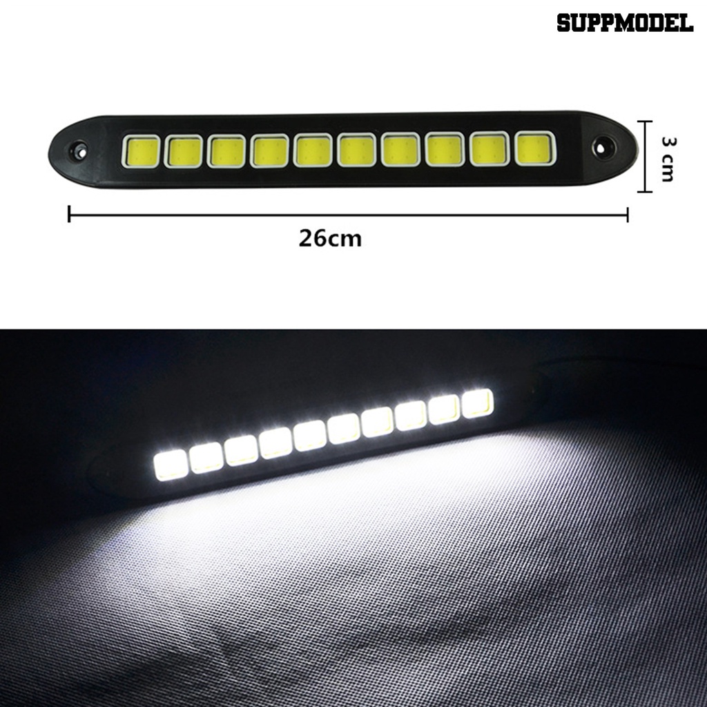 [Auto] 2pcs Lampu Lari Siang Hari Flexible COB Silikon 12V LED DRL Kabut Mengemudi Dome Interior Lampu Untuk Mobil