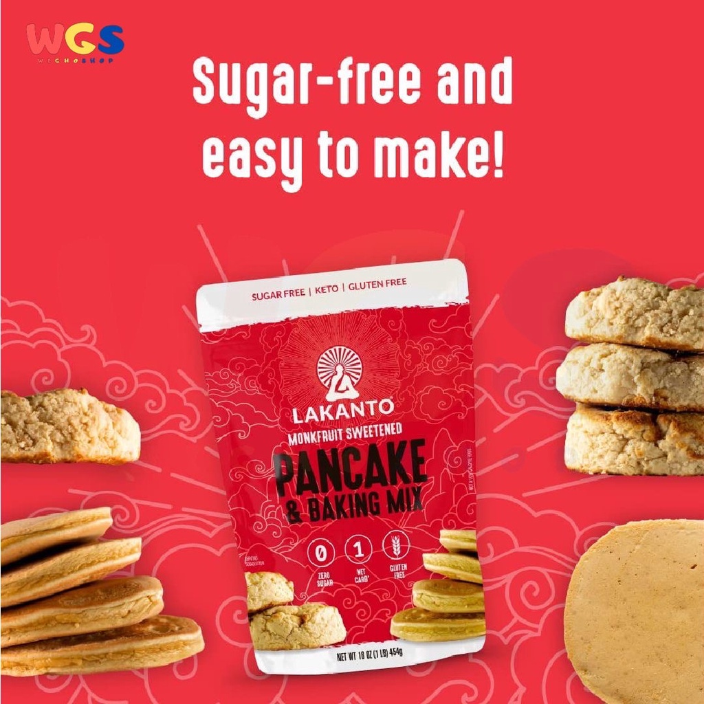 Lakanto Sugar Free Pancake &amp; Baking Mix Sweetened With Monkfruit 454g