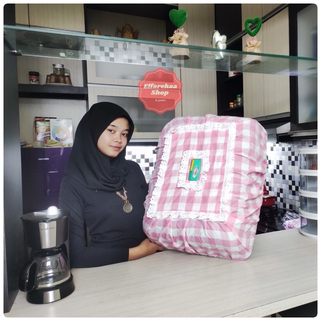 Jual Sarung Tudung Saji Persegi Besar Cover Tudung Saji Persegi Besar Motif Kotak Kotak 