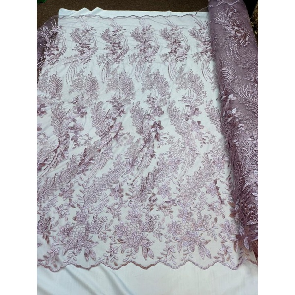 kain tille bunga bordir/bahan brokat Kebaya pesta wisuda/brukat wedding/tille bordir