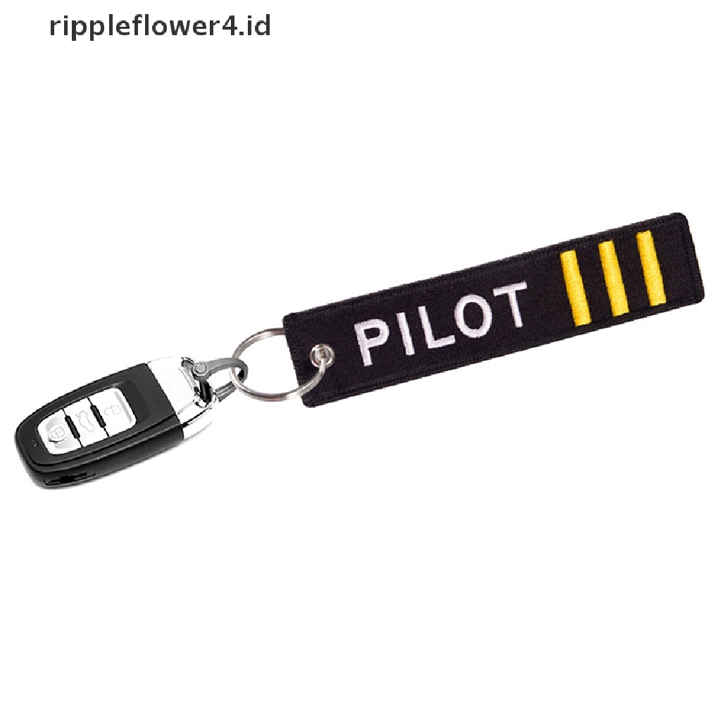 {rippleflower4.id} Gantungan Kunci Perhiasan Bordir Co-Pilot Key Chain Untuk Hadiah Penerbangan Luggage Tag~