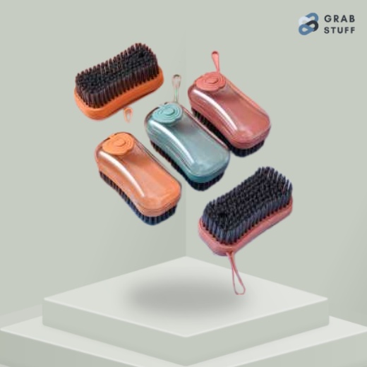 Sikat Pembersih Cleaning Brush Dengan Dispenser Tempat Sabun Cair Otomatis / Sikat Pembersih Baju Pakaian Laundry Sepatu Lantai Dapur Toilet Serbaguna Praktis Efisien Pencet Tekan / Cleaning Brush Alat Pembersih Noda Kotoran / Sikat Pembersih Multifungsi