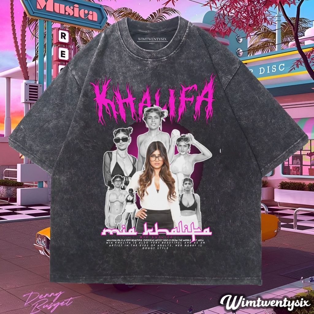Wimtwentysix “Mia khalifa queen of the stat” Oversize T-shirt | kaos washed | vintage tee