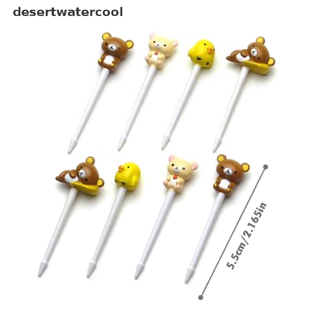 Deid 8pcs Animal Food Picks Bear shaped Mini Forks Anak Lucu Garpu Buah Bento Decor Martijn