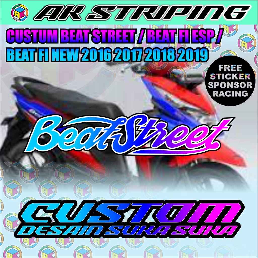 Sticker Striping Livery Variasi Beat Street CUSTOM DESAIN SUKA SUKA / Beat Fi Esp / Beat Fi New 2016