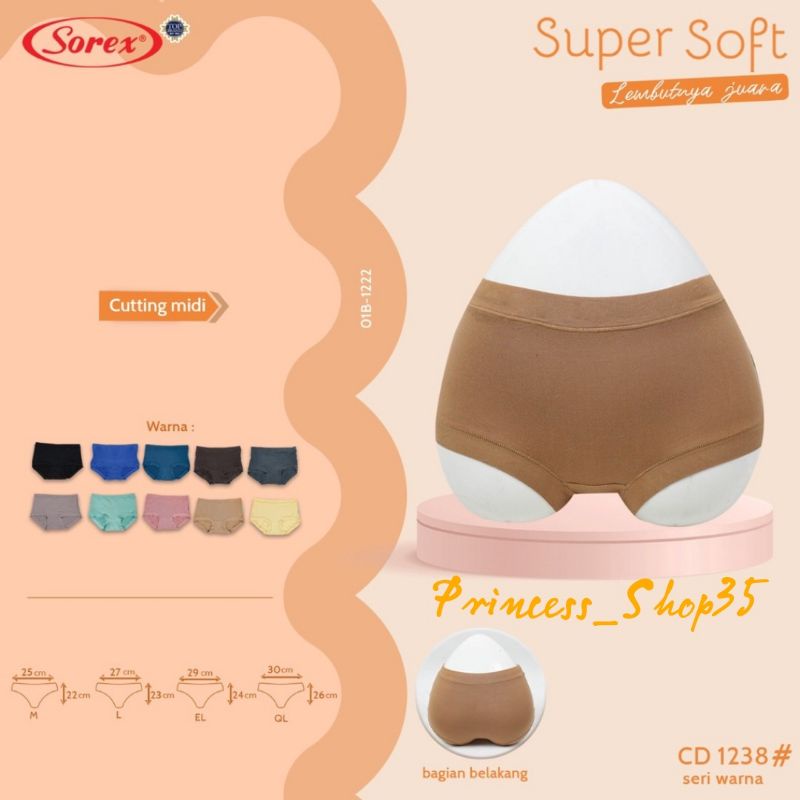 Celana Dalam Wanita Sorex 1238 Super Soft CD Wanita Sorex 1238 Cutting Midi