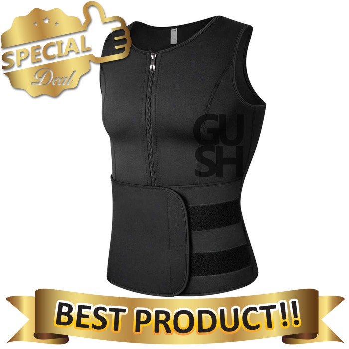 Diet Korset Pelangsing Pria Single Velcro Rompi Korset Baju Gym Fitnes Pria