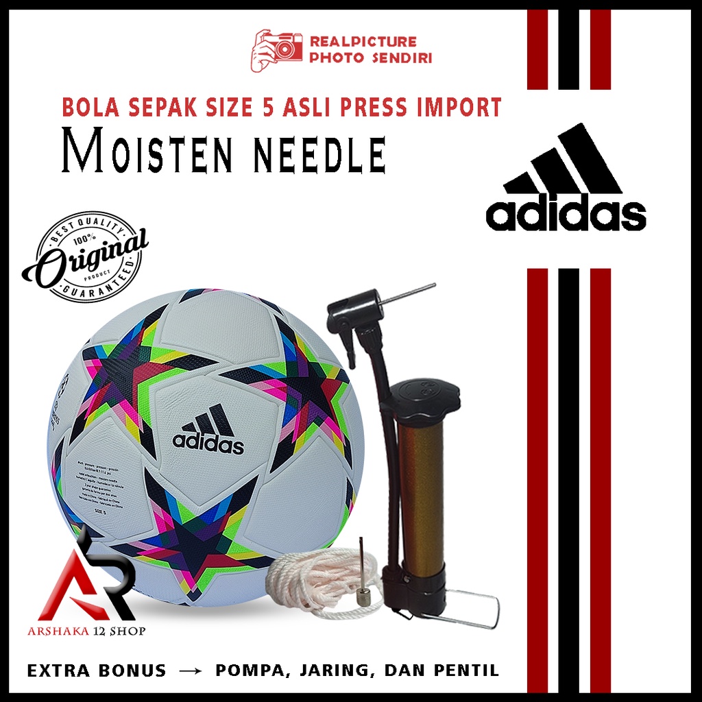 Bola Sepakbola Press Mesin Size 5 Asli Import Bala Sepak Bola Beliter Dewasa Adidas Original Lapanga