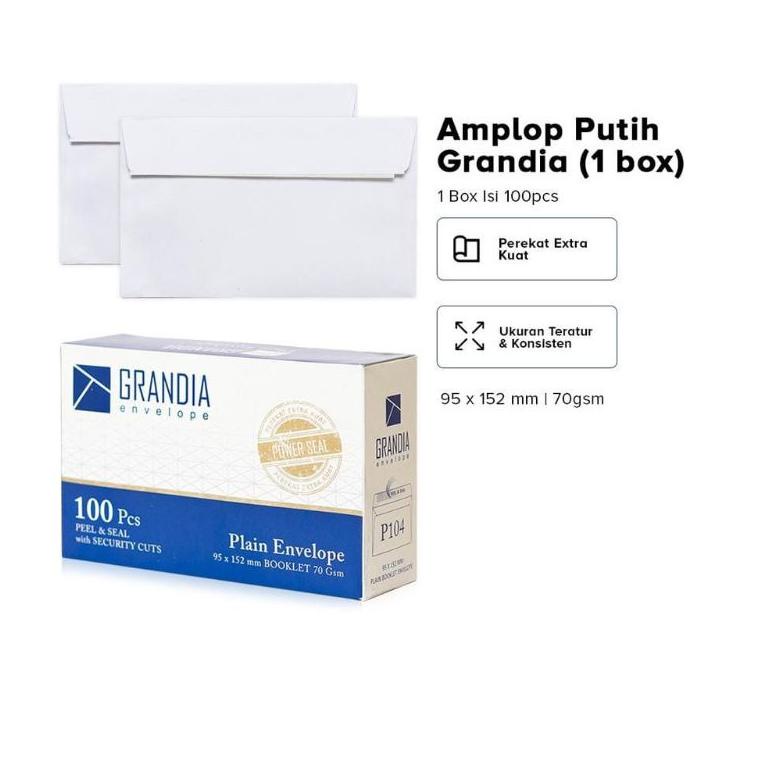 

[KODE PRODUK IBFGS6158] Amplop Putih Grandia 104 Polos ( 1 kotak )